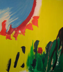 abstract acrylic painting Calgary - Melting Sunsm